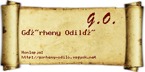 Görheny Odiló névjegykártya